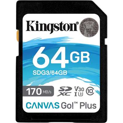 Карта памяти Kingston Canvas Go! Plus SD SDG3/64GB, 64 ГБ