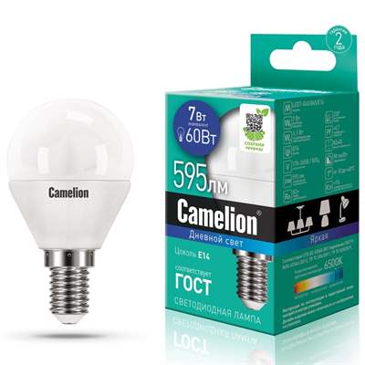 Лампа Camelion LED7-G45/865/E14 (Дневной)