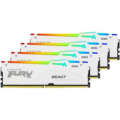 Оперативная память Kingston FURY Beast White RGB XMP, DDR5 128GB(4x32GB)/5600MHz DIMM (KF556C40BWAK4-128)