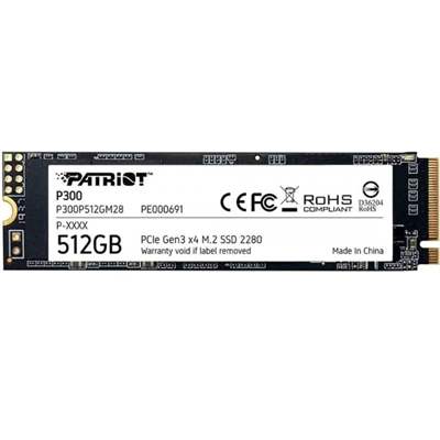 SSD накопитель Patriot P300, 512 ГБ, M.2 NVMe PCI-E Gen 3x4 (P300P512GM28)