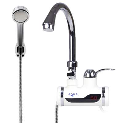 Кран водонагреватель проточной воды AQUA WH102W с душем