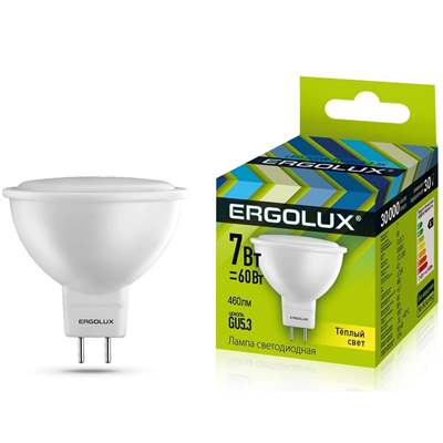 Лампа Ergolux LED-JCDR-7W-GU5.3-3K (Тёплый)