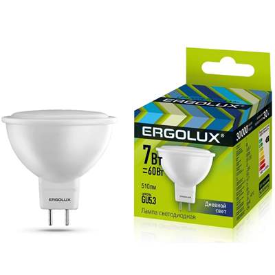 Лампа Ergolux LED-JCDR-7W-GU5.3-6K (Дневной)