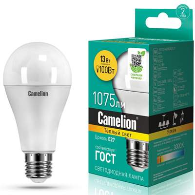 Лампа Camelion LED13-A60/830/E27 (Тёплый)