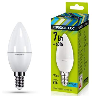 Лампа Ergolux LED-C35-7W-E14-4K (Холодный)
