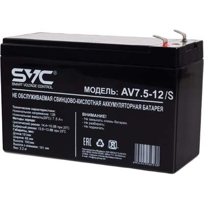 Аккумулятор для ИБП SVC AV-7.5-12/S (7.5 Ач)
