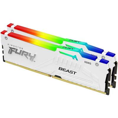 Оперативная память Kingston FURY Beast White RGB EXPO KF560C36BWEAK2-64, DDR5 64GB (2x32GB)/6000MHz DIMM