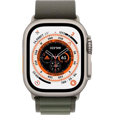 Смарт-часы Apple Watch ULTRA, 49mm Titanium Case with Green Alpine LOOP MEDIUM (MQFN3GK/A)