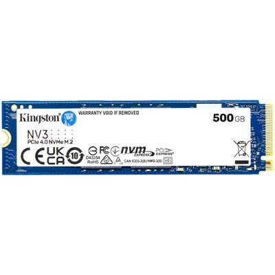 SSD накопитель Kingston NV3, 500 ГБ, M.2 NVMe PCI-E Gen 4x4 (SNV3S/500G)