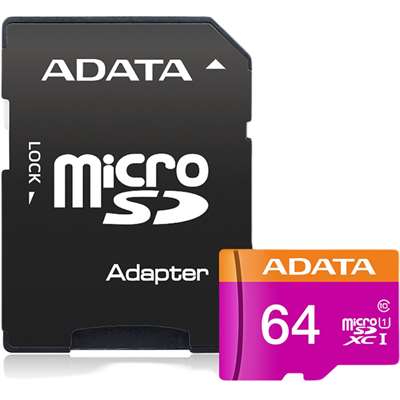 Карта памяти ADATA Premier microSDHC/SDXC UHS-I Class10, 64 ГБ