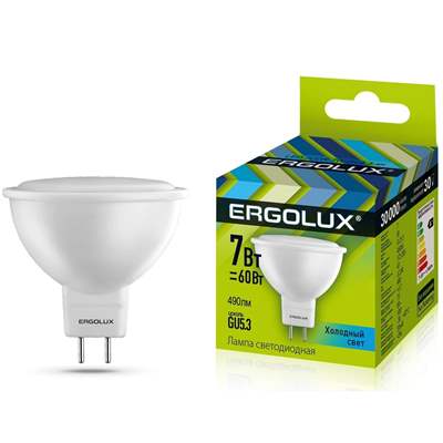 Лампа Ergolux LED-JCDR-7W-GU5.3-4K (Холодный)