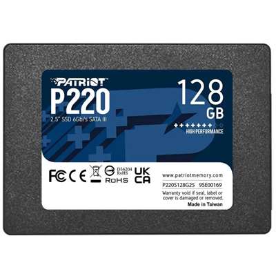 SSD накопитель Patriot P220, 128 ГБ, SATA III (P220S128G25)