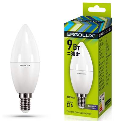 Лампа Ergolux LED-C35-9W-E14-6K (Дневной)