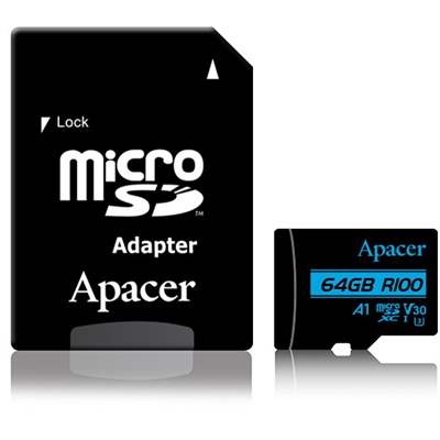 Карта памяти Apacer microSDXC, 64 ГБ, UHS-I U3 Class 10 V30 UHS-I U3 A1
