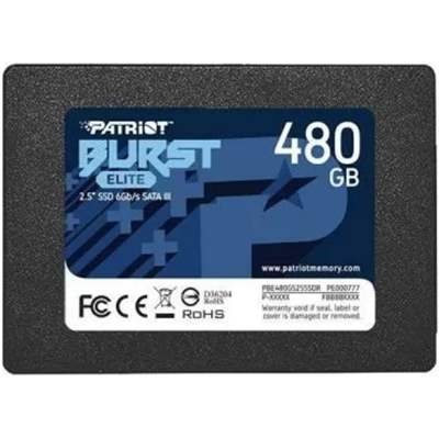 SSD накопитель Patriot Burst Elite, 480 ГБ, SATA III, 2.5" (PBE480GS25SSDR)