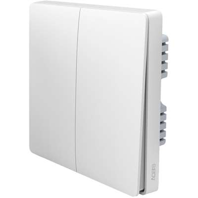 Выключатель настенный двухклавишный Aqara Wall Switch (No Neutral, Double Rocker)