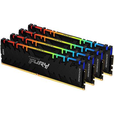 Оперативная память Kingston FURY Renegade Black RGB XMP, DDR4 128GB (4x32GB)/3600MHz DIMM (KF436C18RBAK4/128)