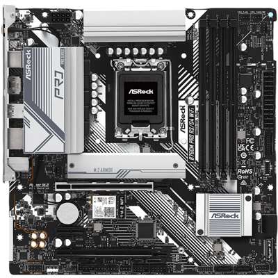 Материнская плата ASRock B760M PRO RS/D4 WIFI, LGA 1700, MicroATX