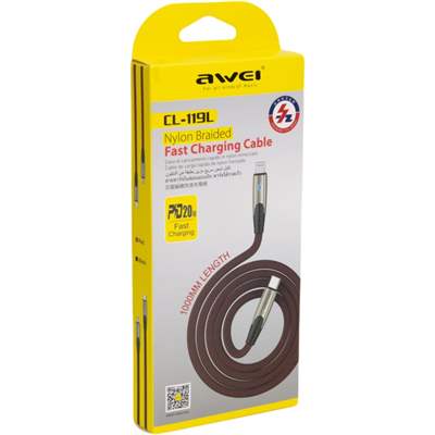 Кабель Awei CL-119L, USB-C/Lightning, 1 м