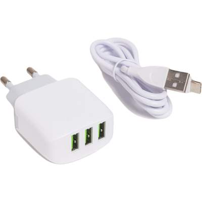 Зарядное устройство LDNIO A3312 17W Кабель Type-C 1м Белый